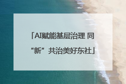 AI赋能基层治理 同“新”共治美好东社